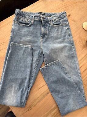Express Light Blue Straight Leg Jeans
